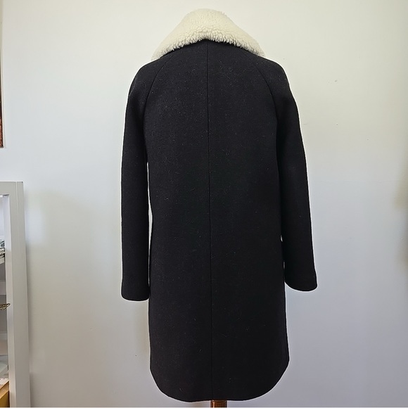 Madewell Eldridge Asymmetric Zip Coat in Black Insuluxe Fabric Women's XXS - Picture 3 of 15